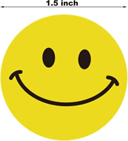 1 inch Round Smile Face Stickers,Happy Face Stickers,Reward Stickers,8 Color Designs,500 Labels Per Roll in Saudi Arabia