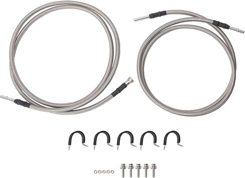 Stainless Steel Braided Fuel Line Kit fits for Chevrolet Silverado 1500/2500/3500, fit for GMC Sierra 1500/2500/3500 (Standard Cab Pickup 2-Door), Flexible Braided Fuel Line Replace# 15946178 15946184 in Saudi Arabia