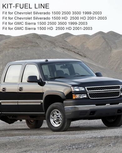 مجموعة خطوط الوقود المصنوعة من النايلون مناسبة لسيارة Chevy Silverado GMC Sierra 1500 2500 3500 4.8L 5.3L 6.0L 8.1L 1999-2003 شاحنة بيك اب، طقم إصلاح خط وقود السيارات استبدال FL-FG0053 FG0053 NFR0003 in Saudi Arabia