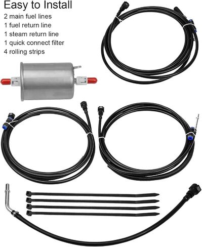 مجموعة خطوط الوقود المصنوعة من النايلون مناسبة لسيارة Chevy Silverado GMC Sierra 1500 2500 3500 4.8L 5.3L 6.0L 8.1L 1999-2003 شاحنة بيك اب، طقم إصلاح خط وقود السيارات استبدال FL-FG0053 FG0053 NFR0003 in Saudi Arabia