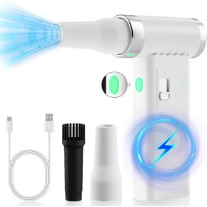 Compressed air Duster -Continuously Variable Speed 110000RPM Electric Air Duster,Rechargeable Cordless Air Blower for Keyboard, PC, Electric Devices Cleaning, Replace Canned Air Compressed Air Cans -W in Saudi Arabia