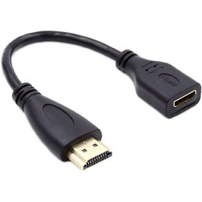 NFHK 15cm Mini HDMI Type-C Socket Female to HDMI Type-A Male Adapter Extension Cable for Camera HDTV 4K 1080P