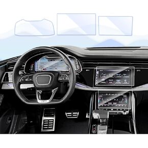 3pcs 2024 2025 Q7 Q8 Screen Protector For 2024 Audi Q7 accessories accessories 2025 2024-2020 Q7 / Q8 Dashboard 12.3" & Navigation 10.1" & AC Cilmate 8.6" Screen Protector Q8 2024