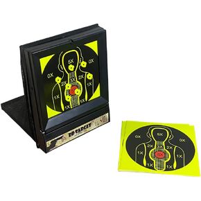 ABS BB'S Pellet Trap with Metal Spinner Target Inside Air Soft Pellet Trap with 20 Pcs Splatter Target and 10 Pcs Paper Target