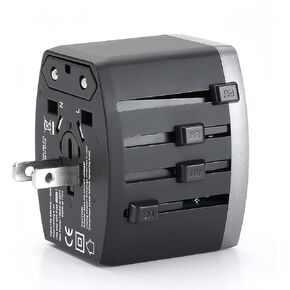 Universal Travel Adapter, Power Adapter Travel Charger w/QC 3.0 USB Port and PD 30W Fast Charger, International Plug Adapter, Outlet Converter Worldwide US to Europe EU AU UK US