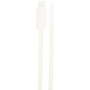 Aviditi 7" Identification Cable Ties, Natural, 50 lb. Strength, .30" Width, Tamper Evident, Flat ID Tab to Label, Use to Bundle and Organize Wires/Cables in Warehouse, Garage or Office, Case of 1000