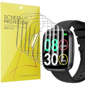 Compatible for EGQINR H52 Smart Watches Screen Protector, [6 Pack] Full Coverage TPU Clear Film Compatible for EGQINR H52 1.75" Smart Watches (6 Pack)