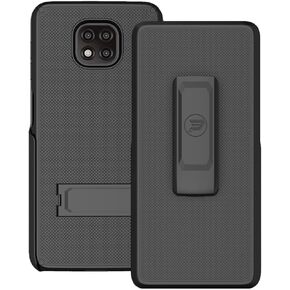 Case Compatible with Motorola Moto G Power 2021. Dual Layer Hybrid Case and Belt Clip Holster Combo