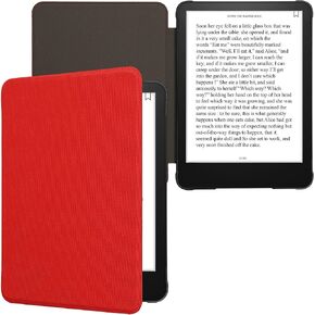 kwmobile Case Compatible with Amazon Kindle Paperwhite (12. Gen 2024) / Kindle Colorsoft - Nylon Protective e-Reader Cover Folio Book Style Case - Red