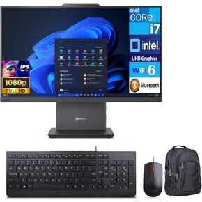 Lenovo ThinkCentre Neo 50a Gen 5 Business All-in-One 23.8" IPS FHD Display (Intel i7-13620H, 32GB DDR5, 4TB PCIe SSD, Intel UHD, WiFi 6, Webcam, Bluetooth 5.2, Win 11 Pro) w/Premium Backpack