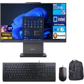 Lenovo ThinkCentre Neo 50a Gen 5 Business All-in-One 23.8 "IPS FHD Display (Intel I5-13420H ، 16GB DDR5 ، 256GB SSD ، Intel UHD ، WiFi 6 ، Webcam ، Bluetooth 5.2 ، Win 11 Pro) W/Premium Backpack in Kuwait