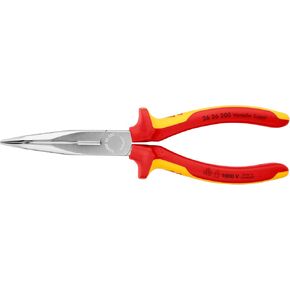 KNIPEX Tools - Long Nose Pliers With Cutter, 40 Degree Angled, 1000V Insulated (2626200), Multi, 8