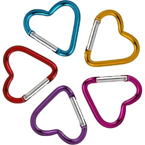 HUAJIAN Carabiner Clip, Aluminum Alloy Heart Keychain, Lightweight, Wear-Resistant, Used for Flashlights, Bags, Toys, Stationery, Water Bottles, Backpacks, Key Buckles