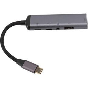 USB C Hub, 5 in 1 USB C Multiport Hub with 3.5mm Headphone Jack, USB3.1 USB2.0 Type A PD Charging Port, USB C Adapter for OS X, for, for Android, for iOS