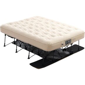 VEVOR Air Mattress with Frame, Inflatable 2 Person Camping Cot with Built-in Pump, Portable Folding Air Beds Supports 600 lbs, Blow Up Anywhere Bed for Guests Camping Travel Indoor & Outdoor Use