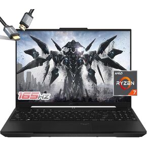 ASUS TUF Gaming A16 Laptop - AMD Ryzen 7 7735HS - RX7700S Beat RTX 3060-16 WUXGA 165Hz Display - RGB Backlit Keyboard - Thunderbolt 4 - Webcam - HDMI Cable - 2024 (64GB RAM |4TB PCIe SSD)