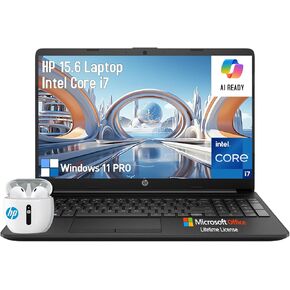 HP 15.6 Laptop Computer, Intel Core i7 Laptop Lifetime Office, College Students Business Laptop 15 Inch, 32GB RAM 1TB SSD Notebook PC, Windows 11 Pro, 10-Key Number Pad, Ethernet Port, HDMI, USB-C