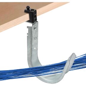 Xadnitu 10 Pack Cable Support J Hook, 4" Heavy Duty Metal Supporting J-Hook Hangers with Beam Clamp for Wires and Cables Management