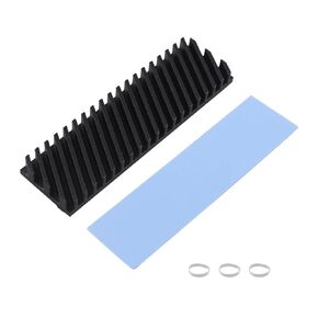 ZDE M.2 SSD Heatsink 70x20x6mm Graphite Covered Pure Copper Heatsink with Silicone Thermal Pads for PC Laptop Raspberry Pi M.2 2280 SSD NVMe PS5 Cooler