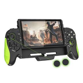 Hawksbill Nintendo Switch & OLED Compatible Handheld Controller W/Thumb Grips, Plug and Play, Charging, Turbo and Auto Function