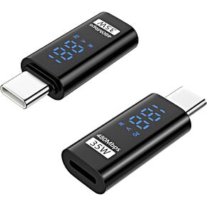 TiMOVO Lightn-ing Female to USB-C Male Adapter with LED Display,2 Pack USB-C to Lightn-ing Adapter with 35W Fast PD Charge & Data Transfer for i-Phone 15/16/Pro/Pro Max/Plus,iPad Pro/Air USB-C Adapter