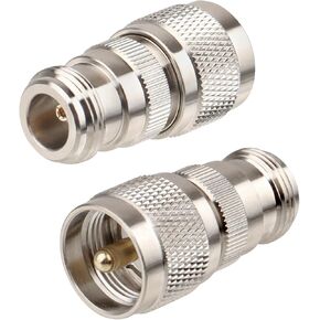 2 PCS N Female to PL259 UHF Male Plug RF Coaxial Connector Adapter for WiFi Antenna Extension Cable