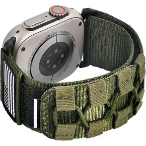 CAGOS Rugged Nylon Bands Compatible with Apple Watch Band 49mm 45mm 44mm 42mm 46mm Men, Breathable Nylon Strap Sport Loop Adjustable Wristbands for iWatch Ultra 2/Ultra Series 10 9 8 7 6 5 4 3 2 1 SE