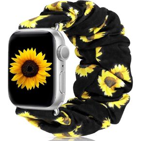 Scrunchie Watch Bands for Women Compatible with Apple Watch Bands Series 10 9 8 7 6 5 4 3 2 1 SE, Soft Elastic Replacement Wristband for iWatch Bands 38mm 40mm 41mm 42mm 44mm 45mm 46mm 49mm Ultra