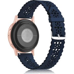 Lace Silicone Band 20mm Compatible for Samsung Galaxy Watch 4/5/6/Active Band 40MM 44MM,Galaxy Watch 4/6 Classic 46MM 42MM 43MM 47MM/Watch 5 Pro/Watch 3 41mm, Soft Silicone Strap for Women