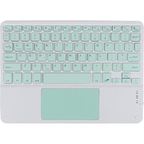 Wireless Bluetooth Keyboard, Ultra Slim Rechargeable Portable Cordless Keyboard with Touchpad 10 Inch Wireless Keyboard for iOS Android Windows iPad iPhone Samsung Microsoft Surface (Green)