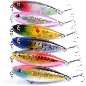 6 Pack Walking Baits and Floating Pencil Lures Kit, as Hard Swimbait for Salmon Trout Walleye Trout Bass Redfish in Freshwater Saltwater 23
