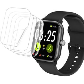 [5 Pack] Compatible with Spade & Co Health Smartwatch 4 Screen Protector, Case Friendly HD Clear Anti-Scratch Bubble Free Anti-Fingerprint PET Film for Spade & Co Health Smartwatch 4 1.85 Inches