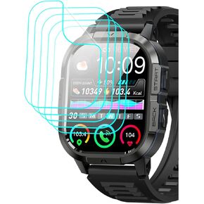 [5 Pack] for Onaneag P110 Screen Protector Onaneag P110 Smart Watch Screen Protector 2.06" PET Film [Case Friendly] [Anti-Scratch] [Bubble Free] Smartwatch Screen Protector for Onaneag P110