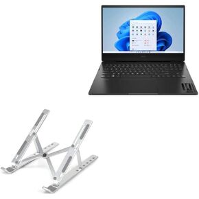 BoxWave Stand and Mount Compatible with HP Omen 16 (16-k0747) - Compact QuickSwitch Laptop Stand, Portable, Multi Angle Viewing Stand - Metallic Silver