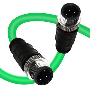 3.3Ft M12 4 Pin D Code Male to 4 Pin D Code Male Industrial Ethernet Cable High Flexible Shielded Ethernet CAT5e Cable for Industrial Camera Sensor Automation 1M