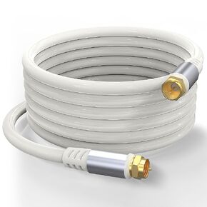 RG6 F Type TV Aerial Cable, F Male to F Male High-Speed RG6 F Coaxial Cable 75Ohm, for Cable Box, TV, Satellite, Digital Router 9.9FT/3M