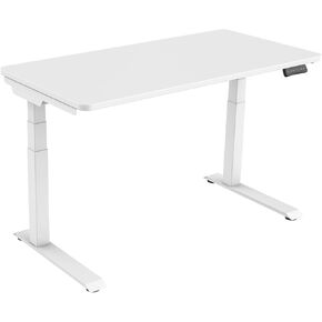 Hanover 55" Standing Desk, Electric Height Adjustable Sit Stand Desk with 4 Memory Set Options and Fast Charging USB Port, Assembled Modern Raising Desk Perfect for Home or Office, White