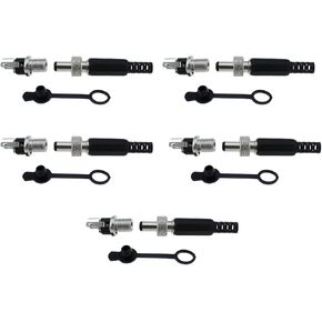 5 Sets 5.5x2.1mm DC Power Plug Jack Female Panel Mount Connector and DC Male Power Socket Connector Kit with Waterproof Cap Suitable for Media Players Audio/Video Equipment AV Equipment