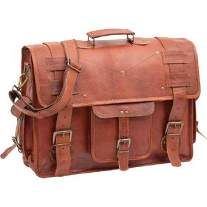 Handmade Leather Messenger Laptop Computer Satchel Distressed Bag (13" X 18") Stylish Backpack and Briefcase Bag for Men