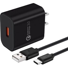 18W USB C High-Speed Charger Adapter Compatible with ZTE Zmax Pro Z981/Blade Z Max Z982/ZTE Zpad/Grand X3 Z959 /Grand X4 Z956 /Max XL/MAX Duo/Grand X Max 2 Z988 /Axon 9 Pro/Axon 7, 5Ft Charger Cable