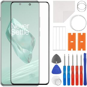 Front Screen Glass Outer Panel Lens Replacement +OCA Compatible with Oneplus 1+12 6.82" (No LCD Screen and Touch Digitizer) with Repair Kit
