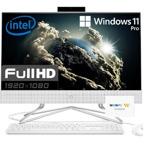 HP 22'' All-in-One Desktop PC • 16GB RAM • 256GB PCIe SSD • FHD Display • Intel Celeron CPU • Microsoft Office Trial • 720p HD Camera • Keyboard & Mouse • Windows 11 Pro • WOWPC Recovery USB