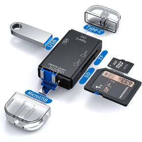 Micro SD Reader for Android Phone, USB-C SD Card Reader for Camera, USB Card Read for PC Macbook and Laptop