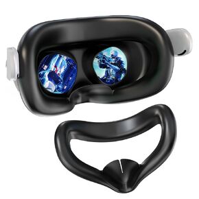 Silicone Face Pad for Oculus Meta Quest 3S with Screen Lens Protector Set | Breathable, Sweat-Proof, and Easy to Clean Ideal Accessories for Enhanced VR Gaming Experience