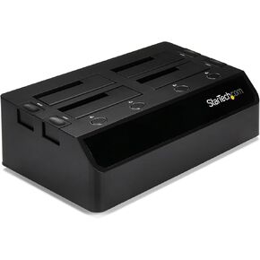 StarTech.com 4-Bay USB 3.0 To SATA Hard Drive Docking Station, USB Hard Drive Dock, External 2.5/3.5" SATA III SSD/HDD Docking Station, Hot-Swap Hard Drive Bay, Top-Loading (SDOCK4U33),Black