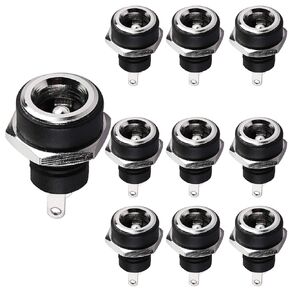 5.5x2.1mm 2 Pins DC Power Jack Female Panel Mounting Connector Socket 20 Pieces