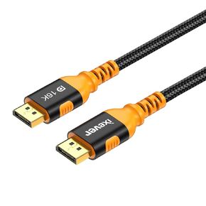 16K DisplayPort Cable 2.1 10FT, 16K@60Hz 8K@120Hz 4K@240Hz HDR10, HDCP, DSC 1.2a DP 2.1 2.0 Cable Cord 80Gbps for FreeSync G-Sync Video Card Monitor