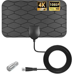 TV Antenna Indoor,TV Antenna for Smart TV,Long Range Reception HD Antenna with Amplifier 360° Signal Booster, Digital TV Antenna Supports 4k,1080p for Smart TV Local Channels