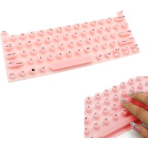 Pink Heart-Shaped Raised Keyboard Cover for Long Nails, Compatible with MacBook 13" (Pro 13 2020-2023)