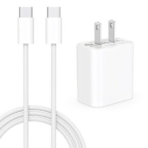 20W USB C Charger for New Airpods 4 Charger, Airpods Pro 2nd Charger, USB C to USB C Woven Charging Cable 5FT for AirPods 4th/Max 2 (2024), AirPods Pro (2nd Gen), iPhone 16/15, iPad Pro/Air/mini/10th